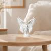 3D Printed Angel Figurine with Large Wings, White Matte Angel Statue, Aesthetic Minimalist Angel Sculpture for Home Office Desktop Bookshelf Decor