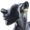 CHANEL Matelasse Earring vintage Plated Gold/Rhinestone 24g Women Used