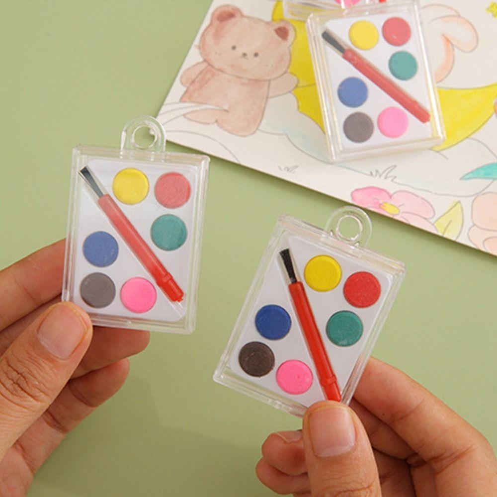 Solid Watercolor Pigment 6 Colors Oil Painting Kit Portable Painting Pigment Set Children