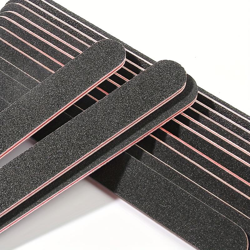 25pcs Professional Double Sided 100/180 Grit Nail Files Black Manicure Pedicure Tool and Nail Buffering Files Black Nail Files