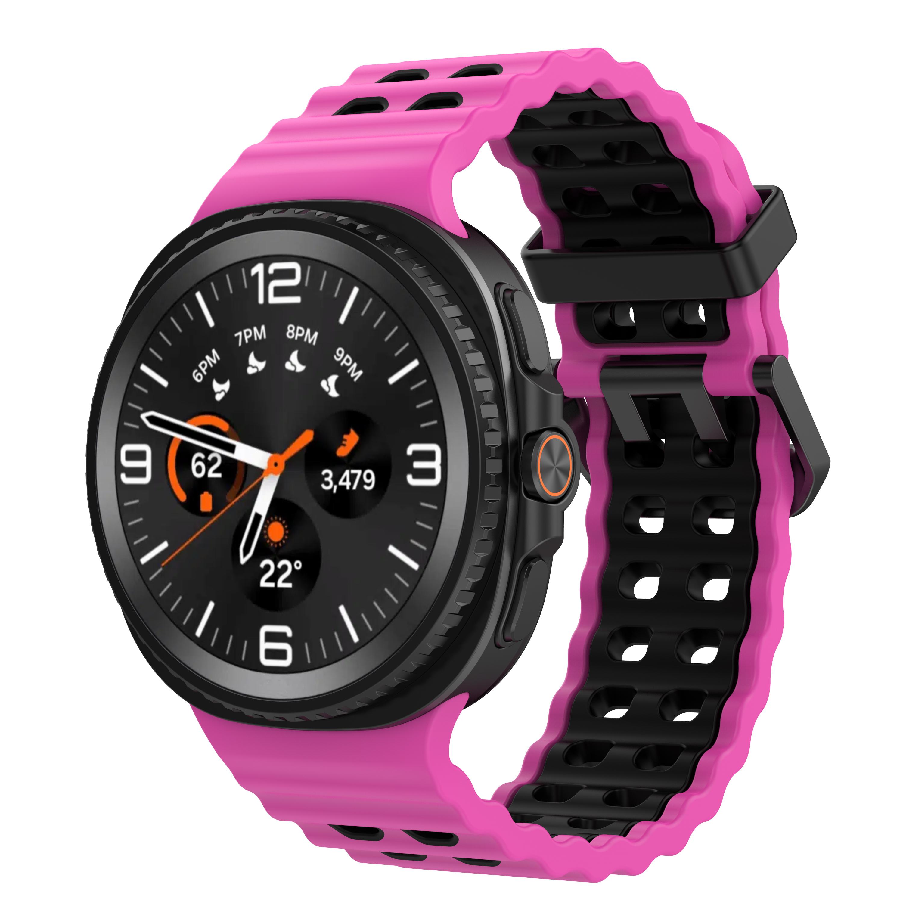 

marine strap for Samsung Galaxy Watch 8/8 Classic Sport breathable wristband For Galaxy Watch 8 40/44mm Two-Tone silicone band for galaxy 8 classic