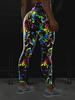 New Luminous High-Waist Yoga Pants - European & American Peach Print Sports Leggings for Women