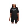 Nike T-Shirt Logo Letter Round Neck Short Sleeve Kids Tops Black HJ4454-010
