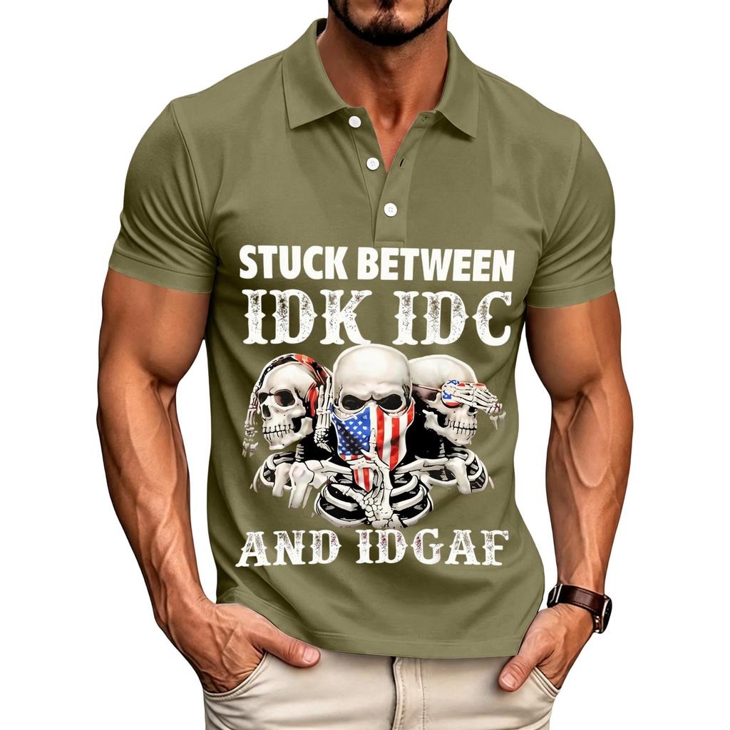 Men's Casual Letter Print Short Sleeve T-Shirt for Everyday Wear
