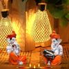 Musical Ganesha Pair for Home Decor | Brings Prosperity - (Orange and White, Pack of 2)(Resin)