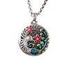 Sterling Silver Phoenix & Plum Blossom Enamel Cloisonné Long Necklace Pendant for Women