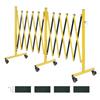 Double Expandable Barricades, 5.46m Industrial Safety Barriers, Flexible Mobile Barricade with Locking Casters, Portable Folding Security Gate Metal