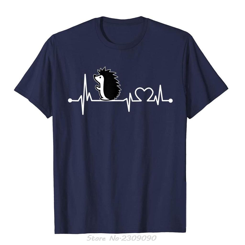 Hedgehog Heartbeat Oversized Tshirt Funny Animal Lover Gift Normal Unisex Tops Tees Camisa Designer Cotton Tshirt Mens Clothing