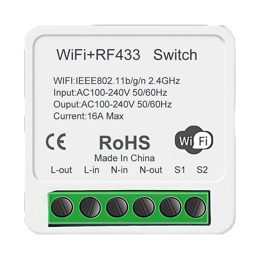 Compact WiFi + RF433 Smart Switch: Tuya Voice-Controlled Flush Mount Timer Switch