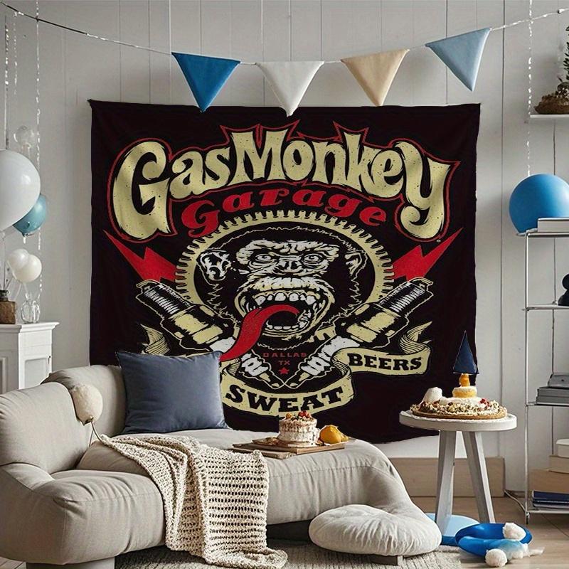 VIKAMA American Vintage GarageStyle Tapestry Neon Gradient Font IndustrialStyle Living Room Theme Bar Room Decor