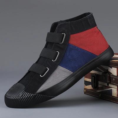 High-Top Canvas Herren Patchwork Schuhe Bequeme Sneaker Herren Sommer Atmungsaktiv Lässig Walking Outdoor Flats Schuhe 2025