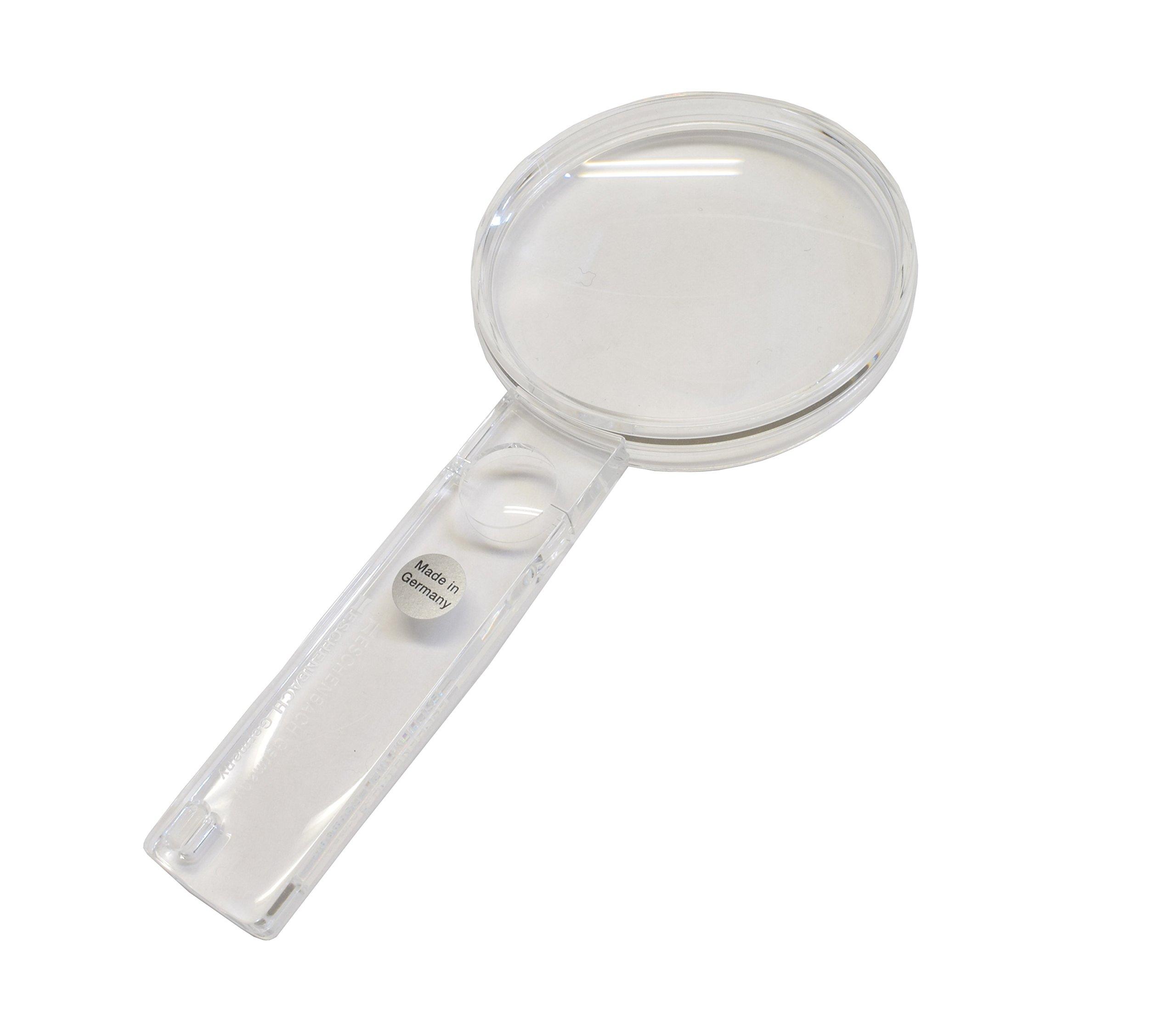 

ESCHENBACH Handheld Magnifying Glass, Economical Crystal Magnifying Glass, Approx. 2x Magnification, Made in Germany, 2612-80B