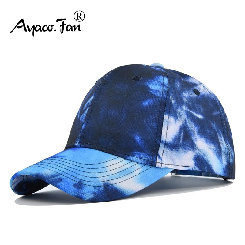 Baseballová čepice Nová Jarní Sluneční klobouk Tie-dyed Barevná Pánská Dámská Unisex-Dospívající Bavlněná Snapback Čepice Vintage Hip Hop Letní Klobouk