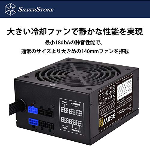 SilverStone Essential Series Semi-Modular 80Plus Gold Certified ATX Power Supply, 650W, SST-ET650-HG-Rev