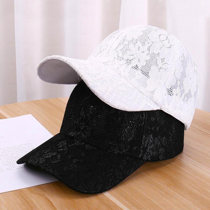 Lovely Floral Embroidered Lace Baseball Cap for Women