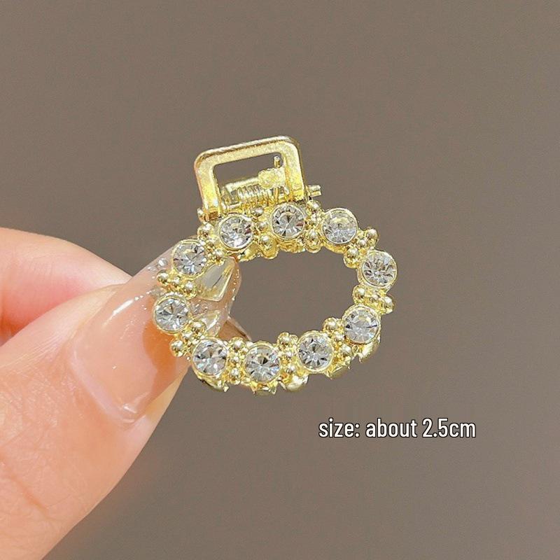 Mini Rhinestone Bow Hair Clip - Korean Style Accessory for Bangs