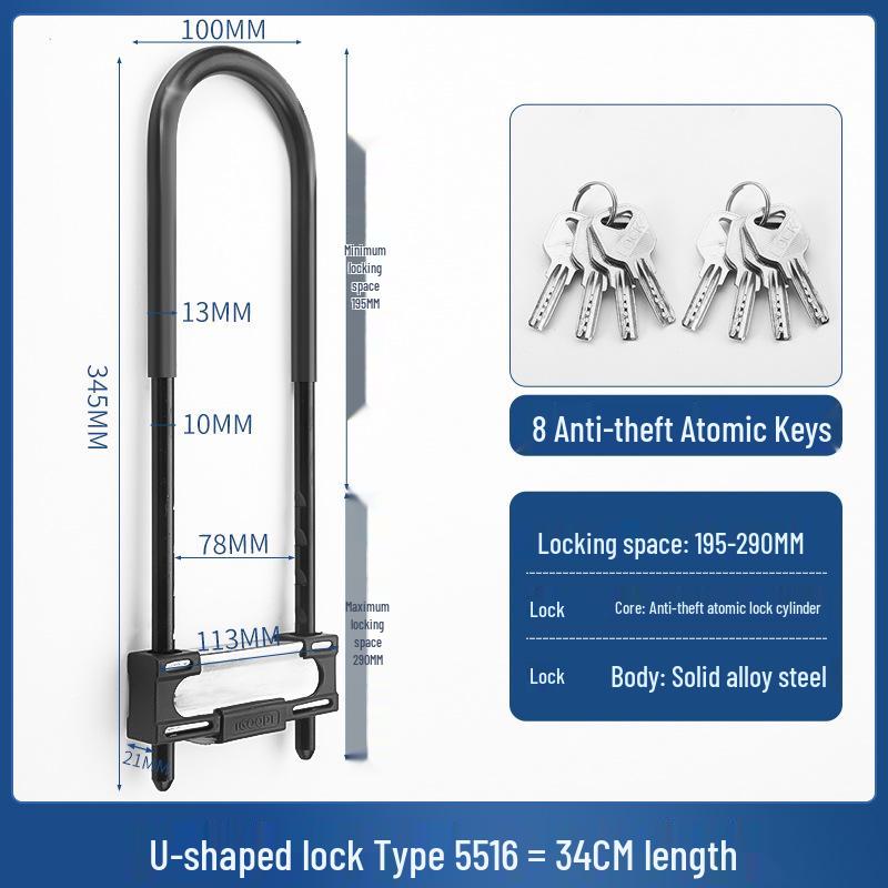 U-Shaped Glass Door Lock for Storefronts and Sliding Doors
