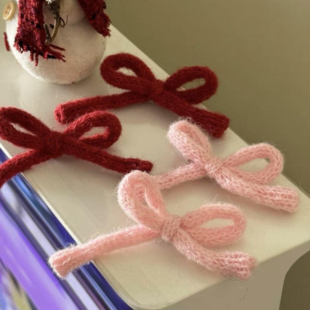 2Pcs Ribbon Bow Hair Clip Hair Barrette Hair Bow Headpieces Winter Bow French Barrette Headwear Hair Accessories