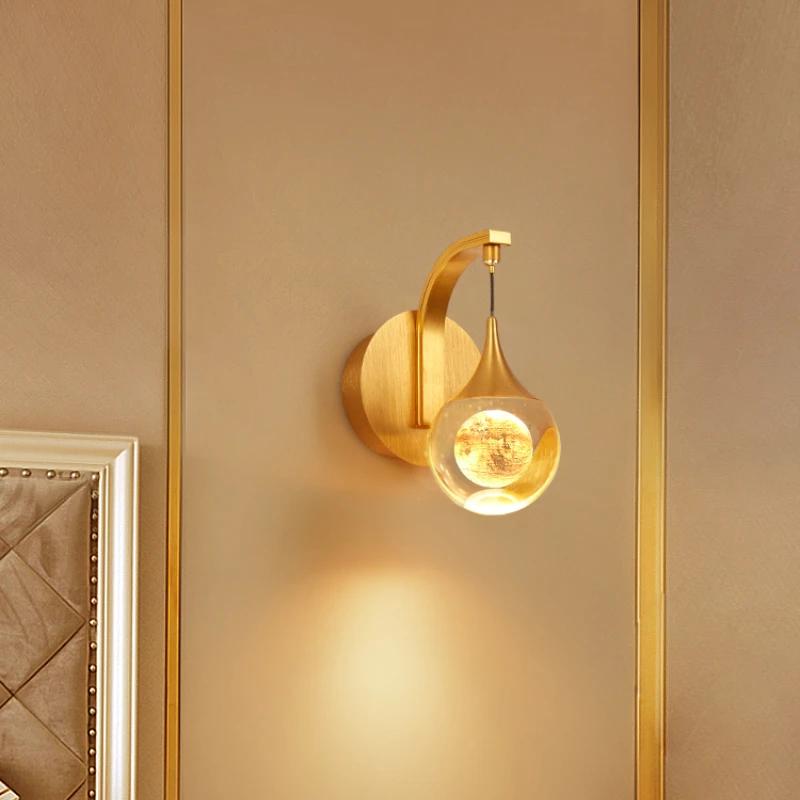 Crystal Wall Sconce Lamp Bedroom Wall Lamps Living Room Gold Wall Light Led Sconces Corridor Loft Bathroom