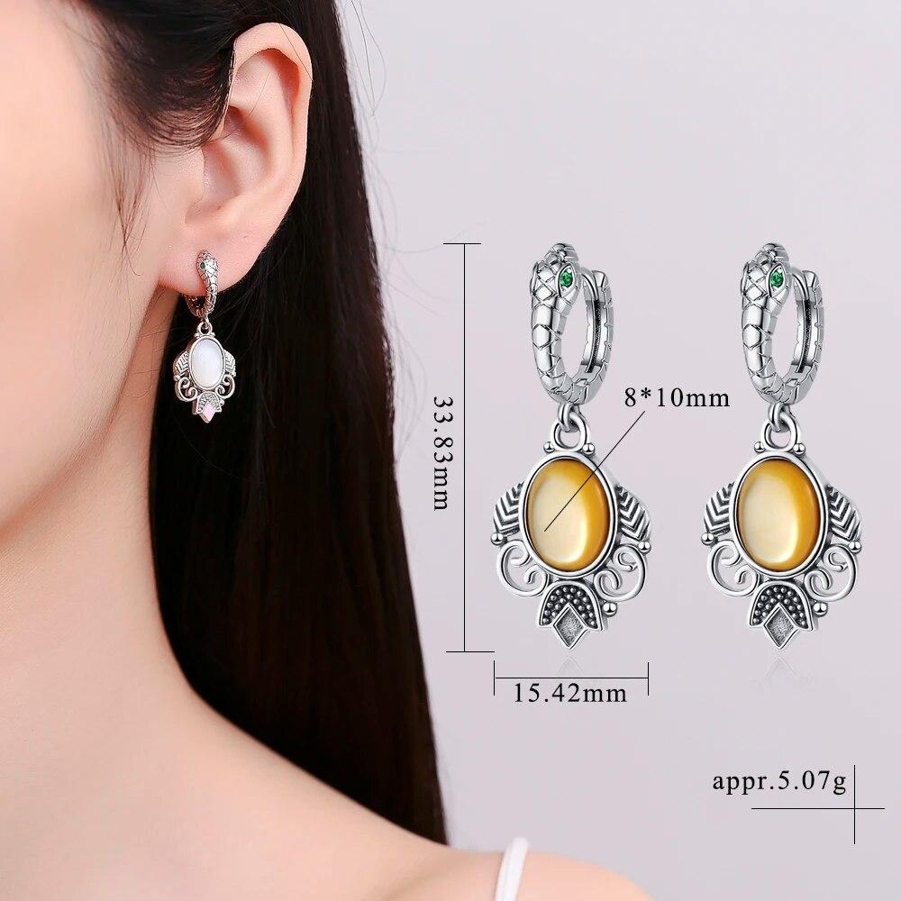 Gold Silver Drop Earrings for Women Vintage Jewelry Wedding Engagement Hoop Earrings Gifts