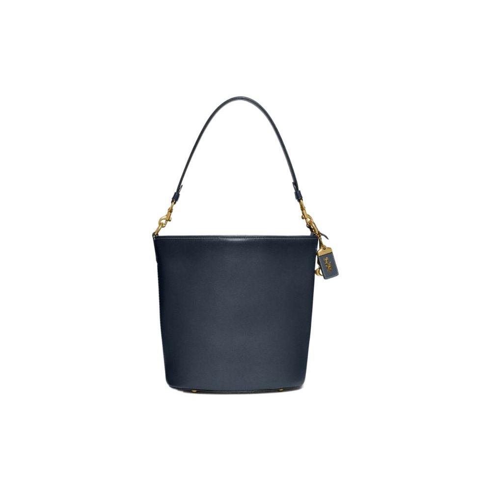 Coach Dakotah 34 Snap Closure Glove Tanned Leather Bucket Bag Women bags Black Blue CH726-B4DE