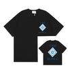 Men Women Streetwear Short Sleeve T-Shirt With Geometric Letter Print Loose Fit Cotton Tee Casual