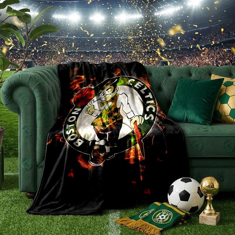 Boston-Celtics Logo Blanket Lightweight Flannel Bedding Blanket Perfect for Travel, Camping, Living Rooms, Offices, Sofas, Fan Christmas gift