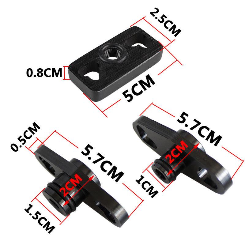 MUGE-1Pcs Car Aluminum Alloy Turbo Fuel Rail Delivery Regulator Adapter with Fittings for Honda /Mitsubishi /Toyota RS-FRG012