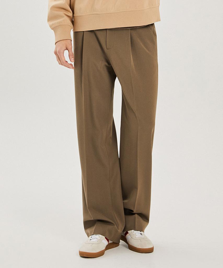 ADHOC Men'S Autumn Tr Side-Banding One-Pleat Wide Pants (Dk-Beige) (Hz9Lp21-27)