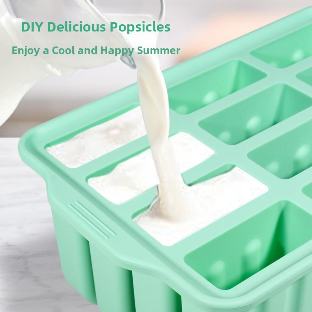 Reusable Silicone Popsicle Mold Easy Release Ice Cream Maker New Frozen Dessert Tray Freezer