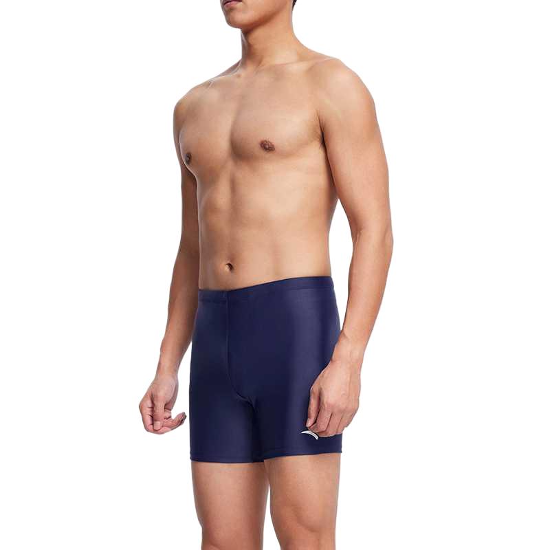 ANTA Swimming Shorts Men's Navy Blue Moderate Square Leg Swim Trunks 1824232413-2