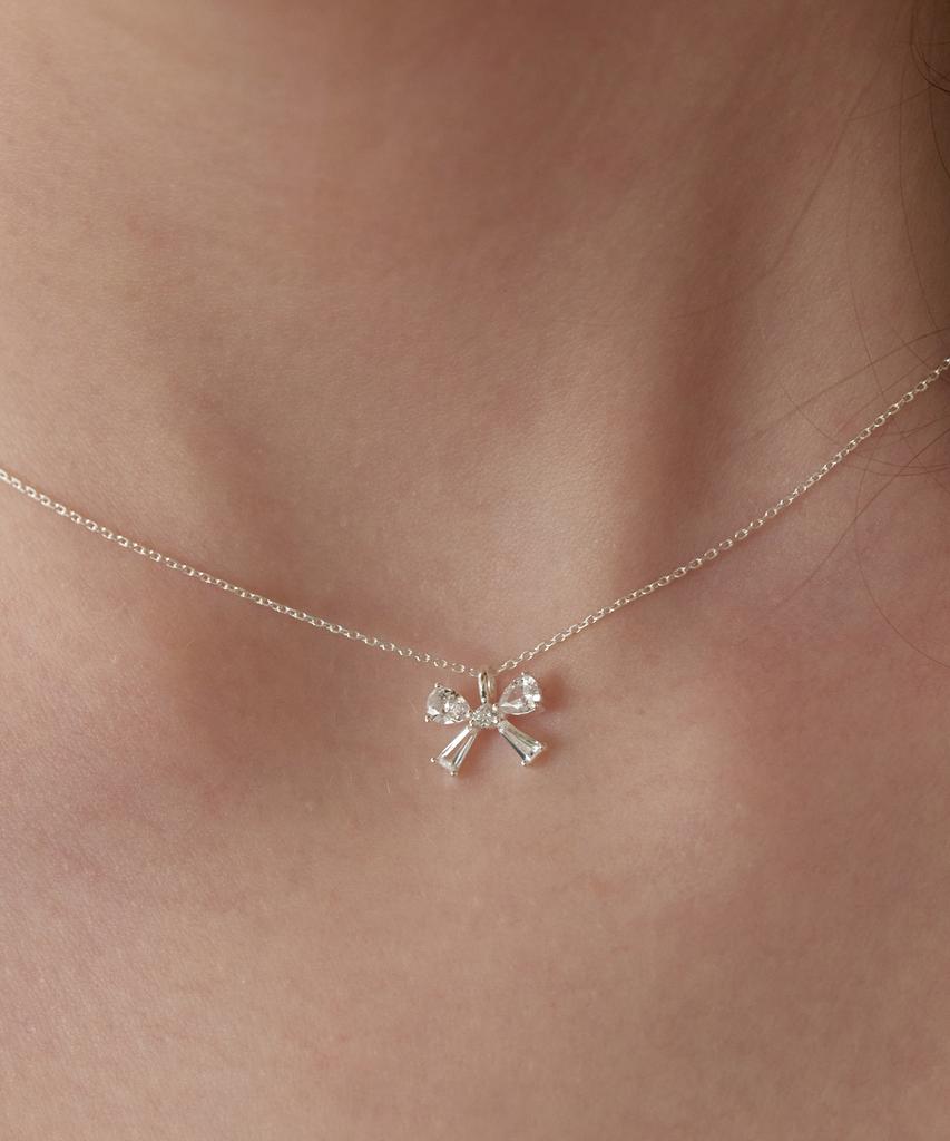 Tatiana (Silver 925) Lovely Bright Ribbon Necklace Nz2172