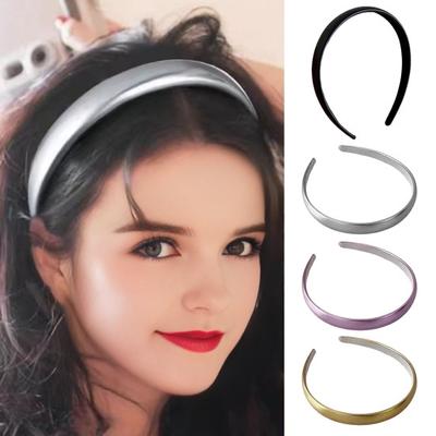 Verstellbares goldenes Stirnband, Kunstleder, umwickelt, dünner Haarreif, luxuriöses Finish, Satinmaterial, Hochzeitshaarband