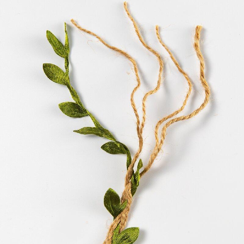 10M Green Leaf Hemp Rope Simulation Rattan Diy Kindergarten Decoration Christmas Bouquet Binding Rope