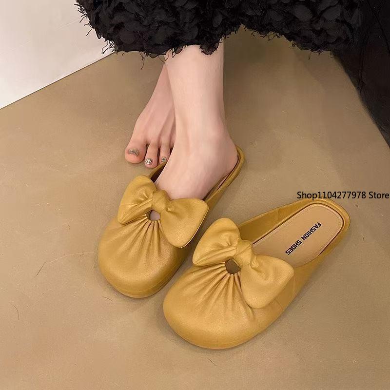 

Fashion Fashionable Rome Flat Bottom Women s Sandals 2025 Summer New Arrival Gentle Style Outerwear Slippers Half Slippers For Women 40-41