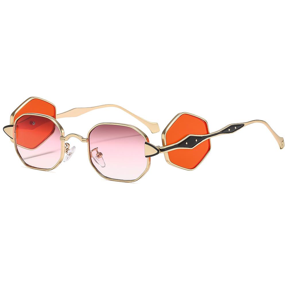 Ins New Punk Gradient Square Women Sunglasses Personality Popular Double Lens Metal Frame Design Men Uv400