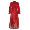 2024 Autumn/Winter Red Horseface Skirt Cheongsam Bridal Toasting Dress - Chinese Style Wedding & Engagement Outfit for Women
