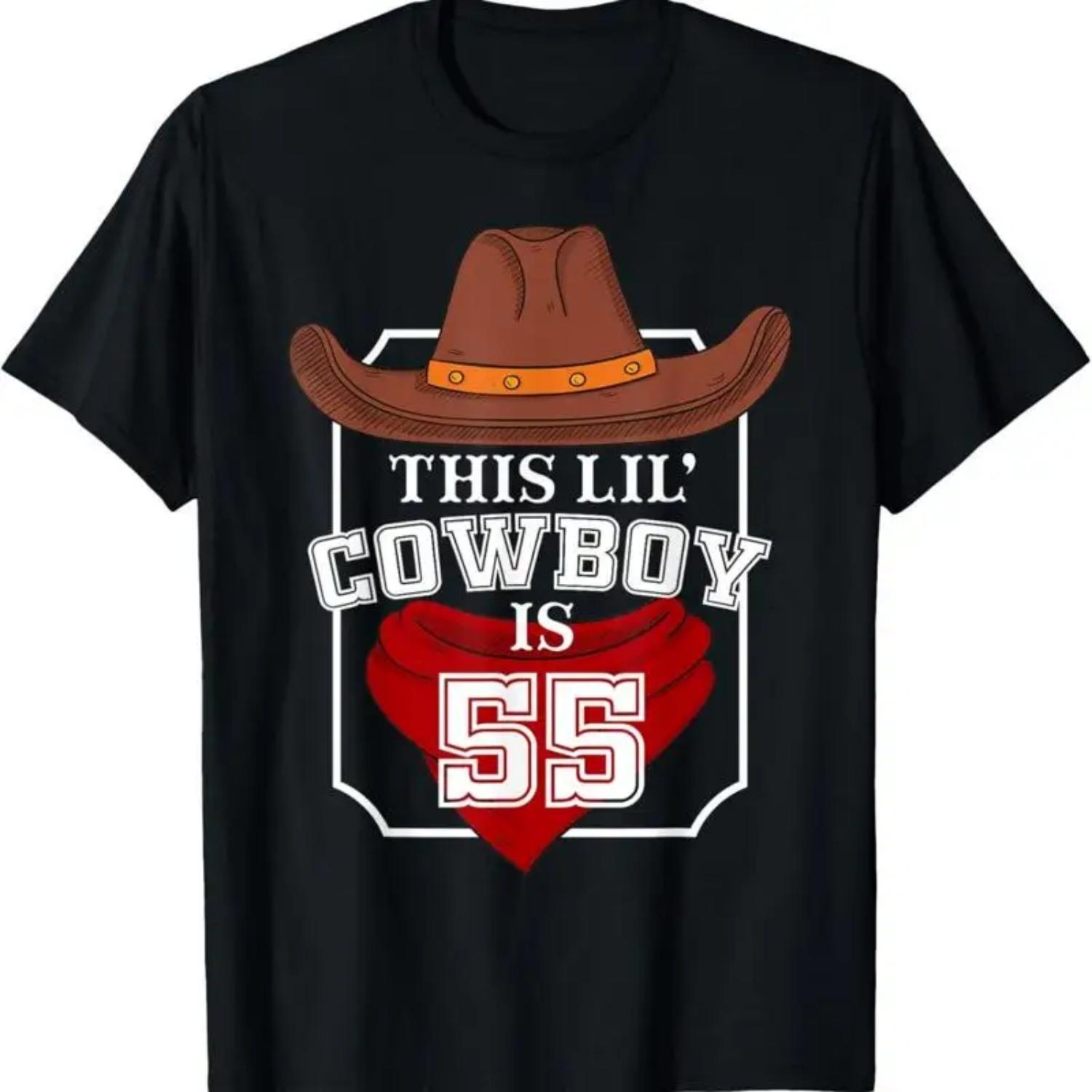 55Th Birthday Boy Cowboy Hat 55 Year Old B Day Age Family T Shirt S чёрный