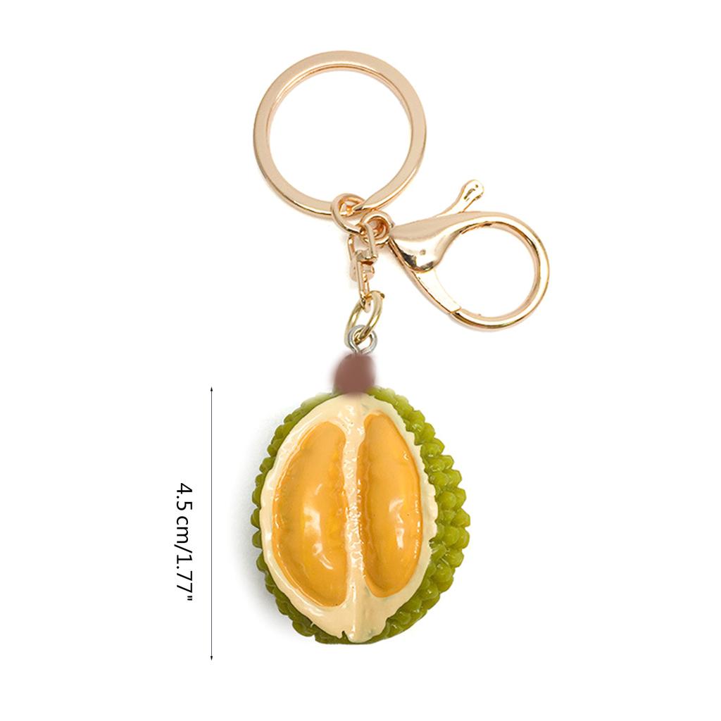 Trendy Simulated Durian Fruit Keychain Eye-catching Durian Pendant Unique Fashion Accessory for Women Gift for Friend