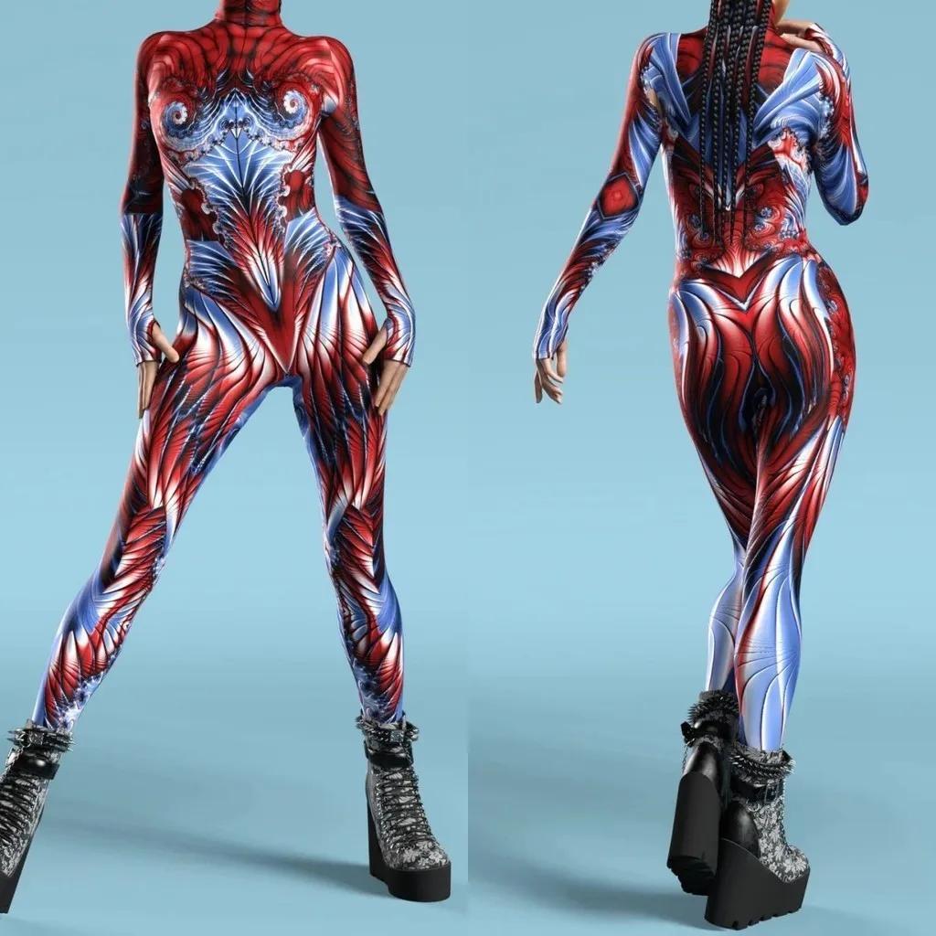 3D Digital Printing Stage Costumes for Adults Halloween Event Carnival Themed Party Cosplay Costume Role-playing Game Jumpsuit