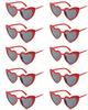 10pcs Retro Pose Love Sunglasses Female Fashion Big Face Thin Sunglasses Summer Travel Sunshade