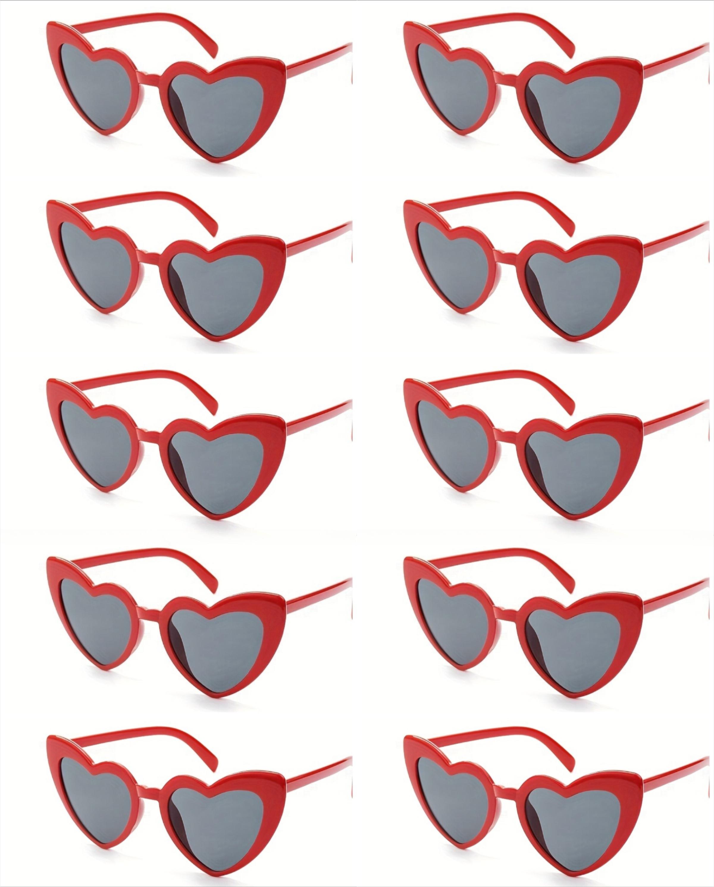 

10pcs Retro Pose Love Sunglasses Female Fashion Big Face Thin Sunglasses Summer Travel Sunshade