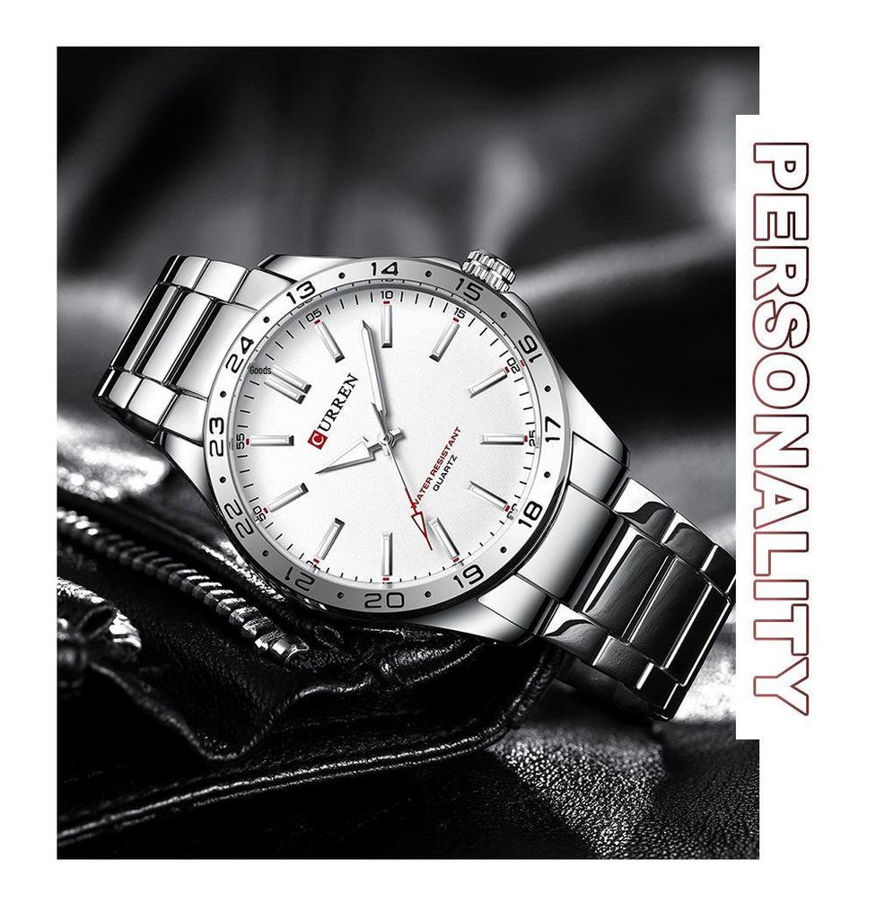 CURREN 8452 Men's Steel Band Waterproof Quartz Business Watch