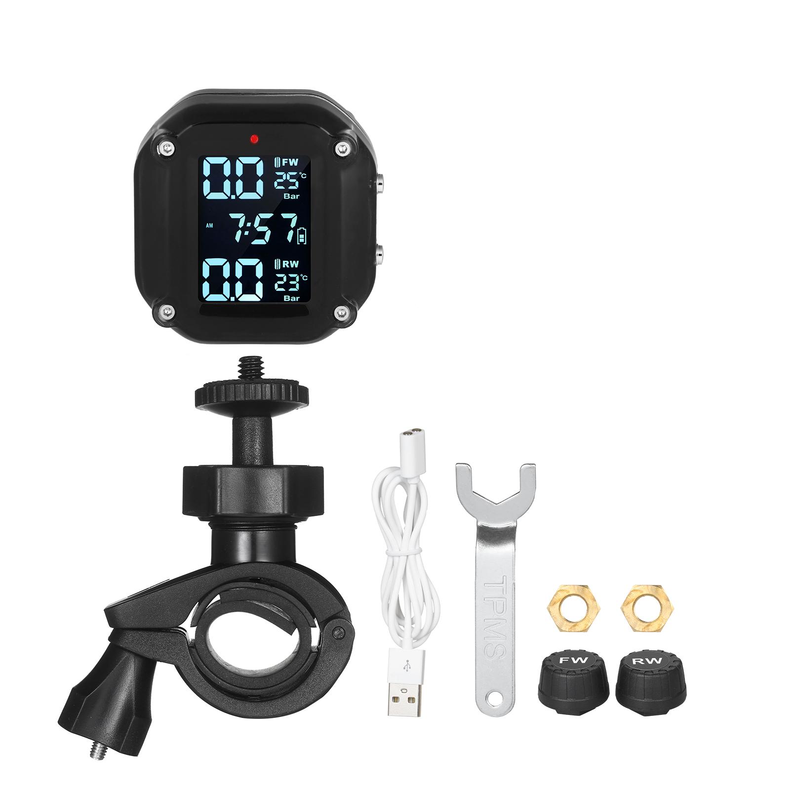 Monitor Pressione Pneumatici Per Moto Con Display LCD – Sensore Esterno, Impermeabile IP65, Allarme Temperatura, Per Scooter E Quad, 432,92 MHz
