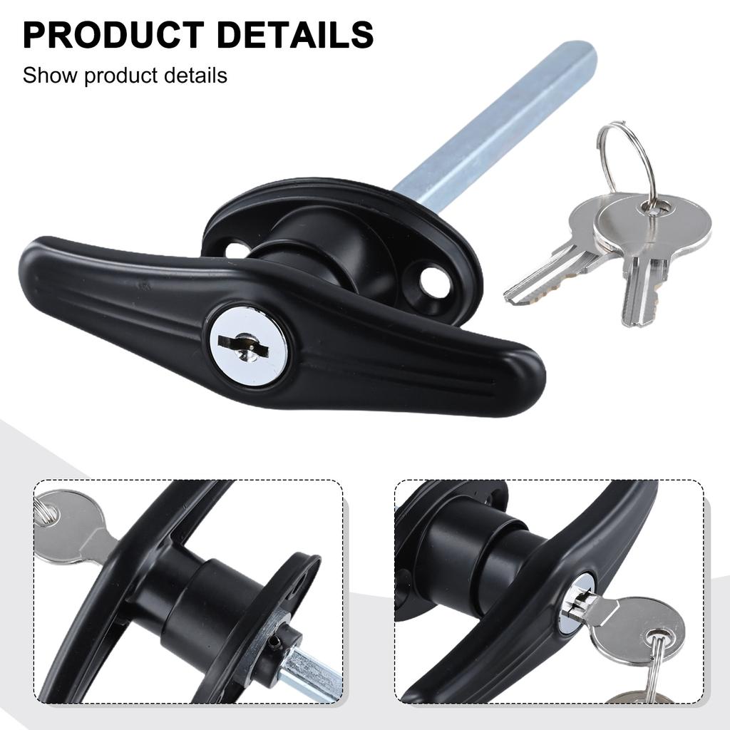 RV Door Lock T-handle Lock Different Weather Conditions Lightweight Reliable Short-action Lock Smooth Exterior