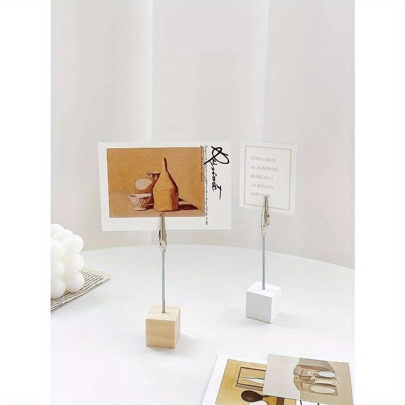 Retro Color Wood Memo Clip Table Wooden Display Stand Mini Holder For Notes Photo Card Desk Accessories Back To School