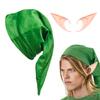 1 Juego de Accesorios de Disfraz de Sombrero de Elfo, Incluyendo un Sombrero y Orejas de Gnomo, Sombrero Verde Disfraz de Navidad, Atuendo de Juego de Rol de Cuento de Hadas para Adultos, Cuento de Hadas