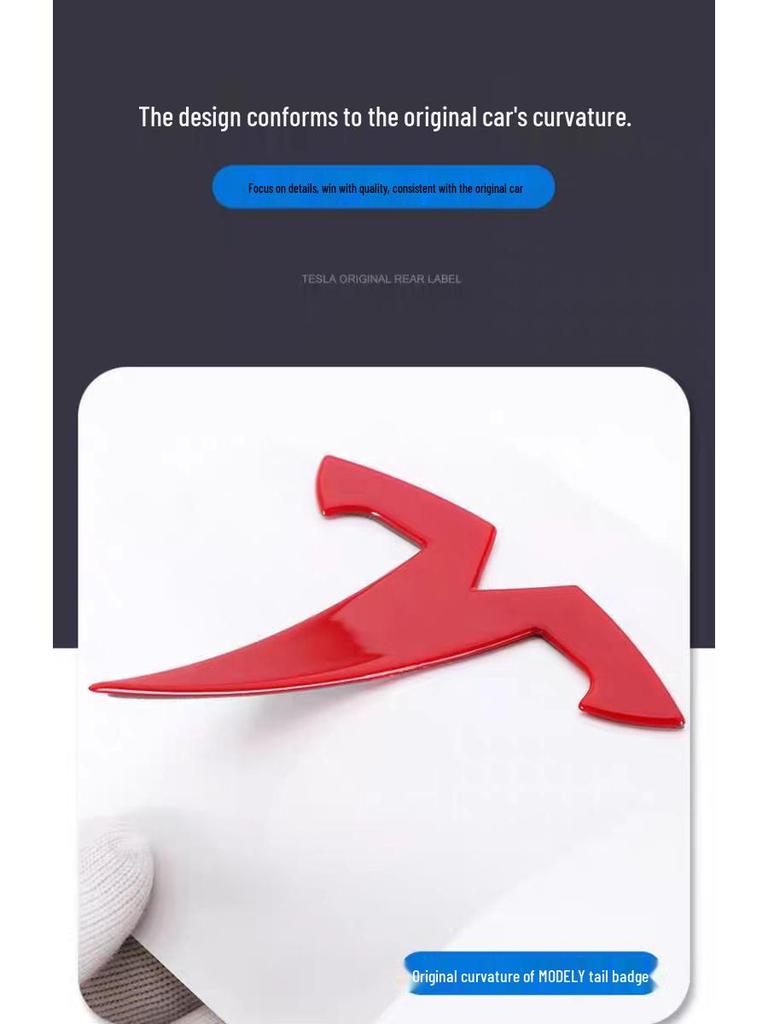 Tesla Model 3 SY X Kofferraum Kunststoff Logo Aufkleber - TESLA Englischer Buchstabe Auto Aufkleber