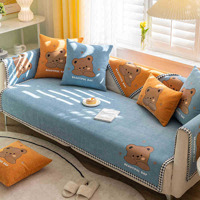 Sofa Cushion Universal Non-Slip In All Seasons French High-End Cartoon Seat Cushion Simple Sofa Cover Cover Cloth Backrest Towel