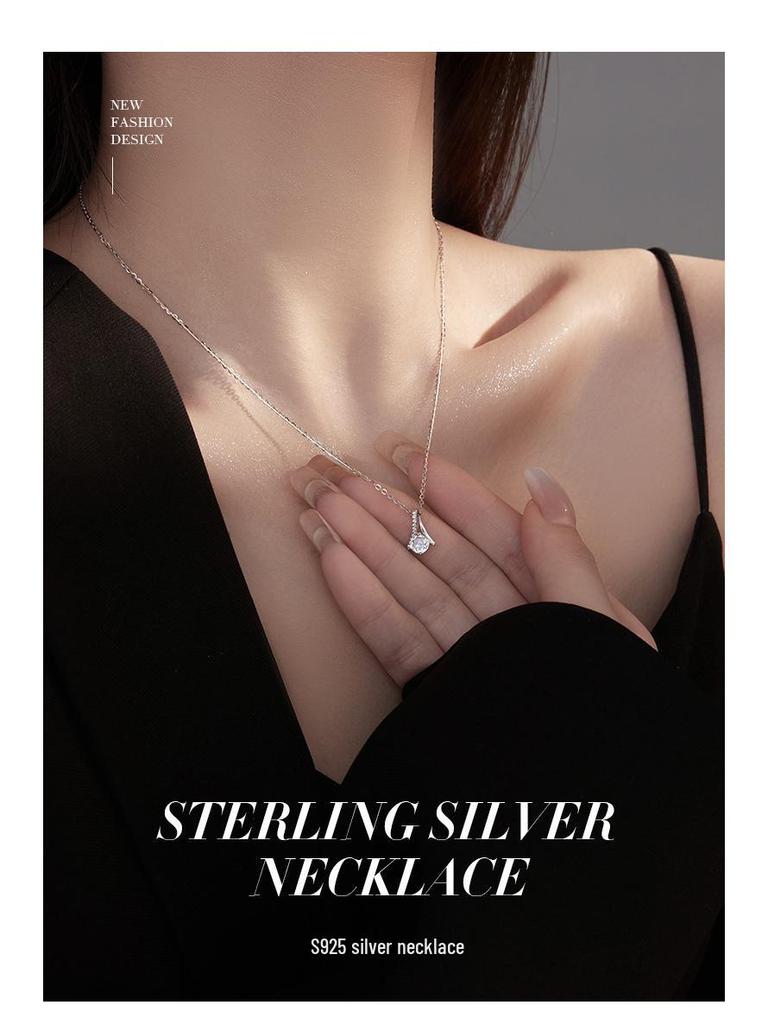Banyan Tree S925 Silver Elegant Zircon Clavicle Necklace for Women